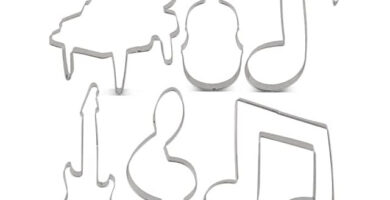 Cortadores-de-Galletas-con-Forma-de-Violin-Piano-Guitarra-Electrica-Nota-Musical-GClef-y-Octava-Nota